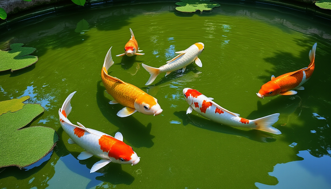 découvrez comment utiliser le bicarbonate de soude pour éliminer efficacement l'eau verte dans votre bassin à poissons et maintenir un environnement sain pour vos poissons.