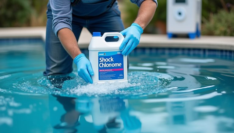 découvrez si l'utilisation de chlore choc est sûre dans une piscine au sel et comment l'appliquer correctement pour éviter tout risque.